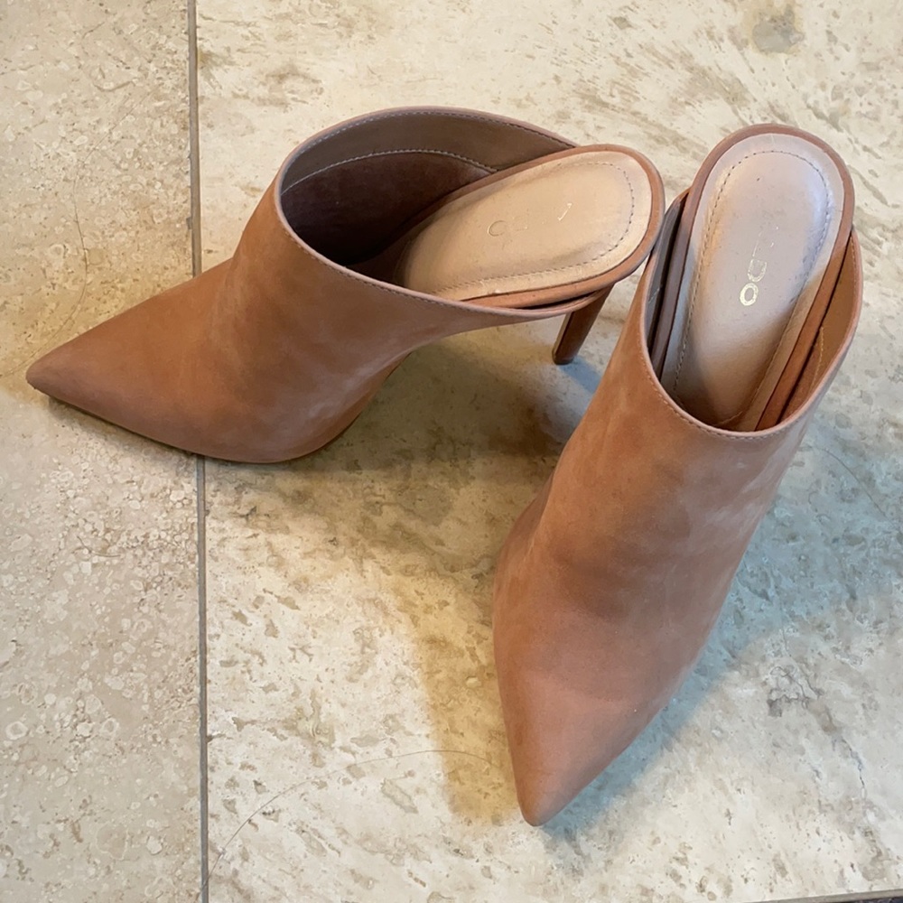 Aldo suede mules